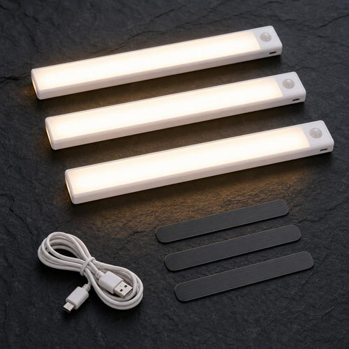 Three Tidalane LED light bars with USB cable and magnetic strips