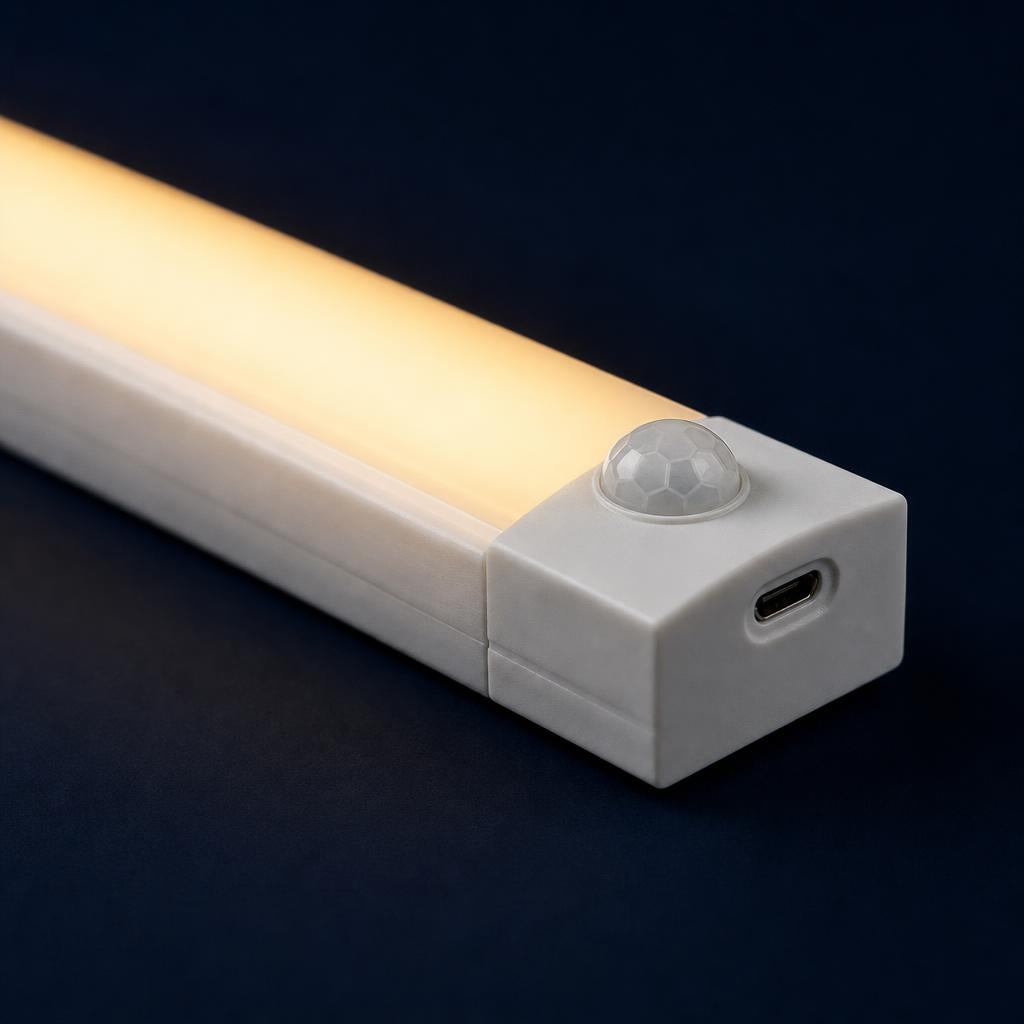 Close-up of the motion sensor and charging port